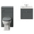 Danbury Satin Grey 1000mm Wall Mounted Single Drawer Vanity Unit and Toilet Suite with Angel Basin View from Front thumbnail