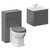 Danbury Satin Grey 1000mm Wall Mounted Single Drawer Vanity Unit and Toilet Suite with Angel Basin Left Hand View thumbnail