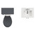 Danbury Satin Anthracite 1000mm 2 Door Vanity Unit and Toilet Suite with Angel Basin View from Top thumbnail