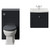 Danbury Satin Anthracite 1000mm Wall Mounted Single Drawer Vanity Unit and Toilet Suite with Arc Basin View from Front thumbnail