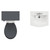 Danbury Satin Anthracite 1000mm 2 Door Vanity Unit and Toilet Suite with Arc Basin Top View thumbnail