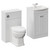 Danbury Satin White 1000mm 2 Door Vanity Unit and Toilet Suite with Arc Basin Left Hand View thumbnail