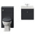 Danbury Satin Anthracite 1000mm Single Drawer Wall Mounted Vanity Unit and Toilet Suite with Glide Basin View from Front thumbnail