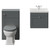 Danbury Satin Grey 1000mm Single Drawer Wall Mounted Vanity Unit and Toilet Suite with Glide Basin View from Front thumbnail