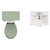 Danbury Satin Green 1000mm 2 Door Vanity Unit and Toilet Suite with Glide Basin View from Top thumbnail