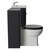 Danbury Satin Anthracite 1000mm 2 Door Vanity Unit and Toilet Suite with Glide Basin Side View thumbnail