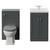 Danbury Satin Grey 1000mm 2 Door Vanity Unit and Toilet Suite with Glide Basin View from Front thumbnail