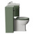 Danbury Satin Green 1100mm Wall Mounted Single Drawer Vanity Unit and Toilet Suite with Windsor Basin Side View thumbnail