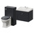 Danbury Satin Anthracite 1100mm Wall Mounted Single Drawer Vanity Unit and Toilet Suite with Windsor Basin Right Hand View thumbnail
