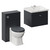 Danbury Satin Anthracite 1100mm Wall Mounted Single Drawer Vanity Unit and Toilet Suite with Windsor Basin Left Hand View thumbnail