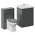 Danbury Satin Grey 1100mm 2 Door Vanity Unit and Toilet Suite with Windsor Basin Left Hand View thumbnail