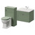 Danbury Satin Green 1100mm Wall Mounted Single Drawer Vanity Unit and Toilet Suite with Glide Basin Right Hand View thumbnail