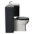 Danbury Satin Anthracite 1100mm Wall Mounted Single Drawer Vanity Unit and Toilet Suite with Glide Basin Side View thumbnail