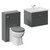 Danbury Satin Grey 1100mm Wall Mounted Single Drawer Vanity Unit and Toilet Suite with Glide Basin Left Hand View thumbnail
