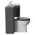 Danbury Satin Grey 1100mm Wall Mounted Single Drawer Vanity Unit and Toilet Suite with Glide Basin Side View thumbnail