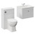 Danbury Satin White 1100mm Wall Mounted Single Drawer Vanity Unit and Toilet Suite with Glide Basin Left Hand View thumbnail