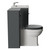 Danbury Satin Grey 1100mm 2 Door Vanity Unit and Toilet Suite with Glide Basin View from Side thumbnail