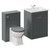 Danbury Satin Grey 1100mm 2 Door Vanity Unit and Toilet Suite with Glide Basin Left Hand View thumbnail