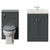Danbury Satin Grey 1100mm 2 Door Vanity Unit and Toilet Suite with Glide Basin View from Front thumbnail