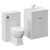 Danbury Satin White 1100mm 2 Door Vanity Unit and Toilet Suite with Glide Basin Left Hand View thumbnail