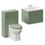 Danbury Satin Green 1100mm Wall Mounted Single Drawer Vanity Unit and Toilet Suite with Angel Basin Left Hand View thumbnail