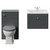 Danbury Satin Grey 1100mm Wall Mounted Single Drawer Vanity Unit and Toilet Suite with Angel Basin View from Front thumbnail