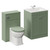 Danbury Satin Green 1100mm 2 Door Vanity Unit and Toilet Suite with Angel Basin Left Hand View thumbnail