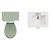 Danbury Satin Green 1100mm 2 Door Vanity Unit and Toilet Suite with Angel Basin View from Top thumbnail