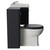 Danbury Satin Anthracite 1300mm Wall Mounted Single Drawer Vanity Unit and Toilet Suite with Windsor Basin Side View thumbnail