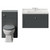 Danbury Satin Grey 1300mm Wall Mounted Single Drawer Vanity Unit and Toilet Suite with Windsor Basin View from Front thumbnail