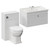 Danbury Satin White 1300mm Wall Mounted Single Drawer Vanity Unit and Toilet Suite with Windsor Basin Left Hand View thumbnail