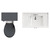 Danbury Satin Anthracite 1300mm 2 Door Vanity Unit and Toilet Suite with Windsor Basin View from Top thumbnail