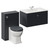 Danbury Satin Anthracite 1300mm Wall Mounted Single Drawer Vanity Unit and Toilet Suite with Angel Basin Left Hand View thumbnail