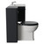 Danbury Satin Anthracite 1300mm Wall Mounted Single Drawer Vanity Unit and Toilet Suite with Angel Basin Side View thumbnail