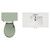 Danbury Satin Green 1300mm 2 Door Vanity Unit and Toilet Suite with Angel Basin View from Top thumbnail