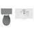 Danbury Satin Grey 1300mm 2 Door Vanity Unit and Toilet Suite with Angel Basin View from Top thumbnail