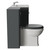 Danbury Satin Grey 1300mm 2 Door Vanity Unit and Toilet Suite with Angel Basin Side View thumbnail