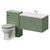 Danbury Satin Green 1300mm Wall Mounted Single Drawer Vanity Unit and Toilet Suite with Glide Basin Right Hand View thumbnail