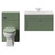 Danbury Satin Green 1300mm Wall Mounted Single Drawer Vanity Unit and Toilet Suite with Glide Basin View from Front thumbnail