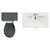 Danbury Satin Anthracite 1300mm Wall Mounted Single Drawer Vanity Unit and Toilet Suite with Glide Basin View from Top thumbnail