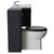 Danbury Satin Anthracite 1300mm Wall Mounted Single Drawer Vanity Unit and Toilet Suite with Glide Basin Side View thumbnail
