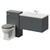 Danbury Satin Grey 1300mm Wall Mounted Single Drawer Vanity Unit and Toilet Suite with Glide Basin Right Hand View thumbnail