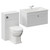 Danbury Satin White 1300mm Wall Mounted Single Drawer Vanity Unit and Toilet Suite with Glide Basin Left Hand View thumbnail
