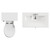 Danbury Satin White 1300mm Wall Mounted Single Drawer Vanity Unit and Toilet Suite with Glide Basin View from Top thumbnail