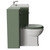 Danbury Satin Green 1300mm 2 Door Vanity Unit and Toilet Suite with Glide Basin Side View thumbnail