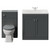 Danbury Satin Grey 1300mm 2 Door Vanity Unit and Toilet Suite with Glide Basin View from Front thumbnail