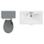 Danbury Satin Grey 1300mm 2 Door Vanity Unit and Toilet Suite with Glide Basin View from Top thumbnail