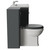 Danbury Satin Grey 1300mm 2 Door Vanity Unit and Toilet Suite with Glide Basin Side View thumbnail