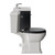 Danbury Satin Anthracite 500mm Wall Mounted Single Drawer Vanity Unit and Windsor Toilet Suite with Rimini Basin Side View thumbnail