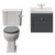 Danbury Satin Grey 500mm Wall Mounted Single Drawer Vanity Unit and Windsor Toilet Suite with Rimini Basin View from Front thumbnail